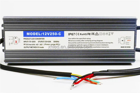 IP67 Waterproof Led Power Supply 12V 24V 250w Adapter Switching