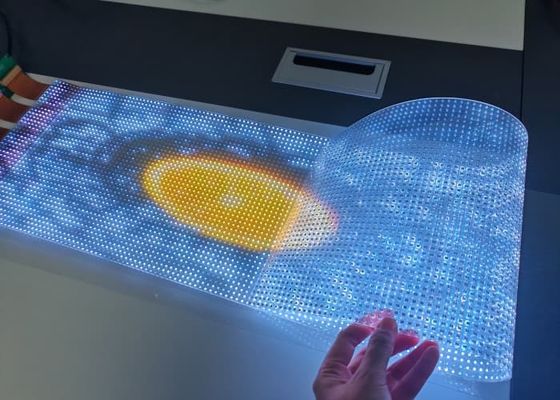 Advertising Panel Indoor P4 Flexible Crystal Film Transparent LED Screen  Display for Shopping Mall