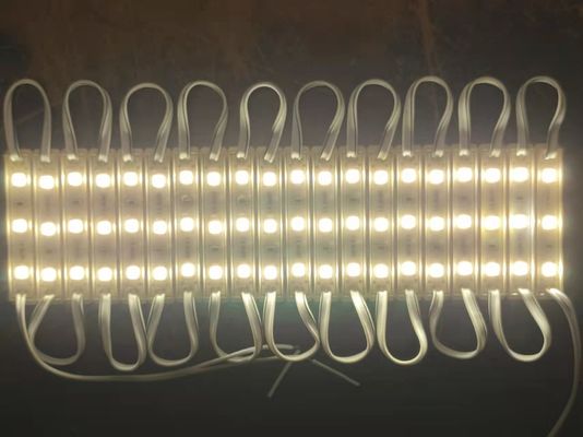 7512-5050 RGB LED Module 0.72W LM60-66LM Angle 160 IP65 With The Light Box Displaying The Different Luminous Characters