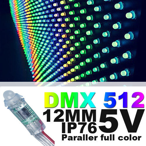 a cor completa impermeável de 12mm rgb conduziu o pixel DC5V claro com IC para a mudança esperta da cor do controlador do diodo emissor de luz