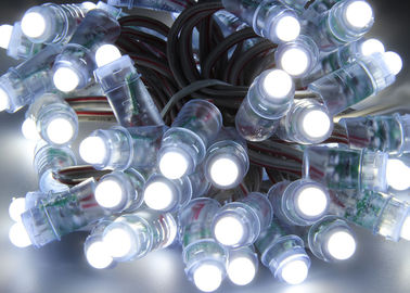 A microplaqueta exterior Rgb 12mm de DC5V 0.3w Epistar conduziu o sinal IP67 claro das cordas do pixel