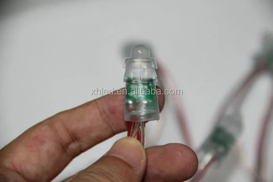 Corda exposta 9mm da cor da luz do pixel do diodo emissor de luz de DC12V 0.2W IP67 única para a árvore de Natal