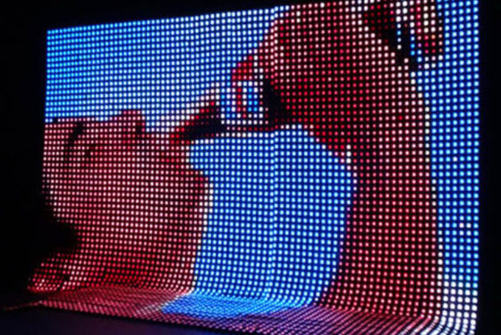 Display LED de malha flexível IP67 de alta luminosidade exterior P50 P83 P100 com design transparente
