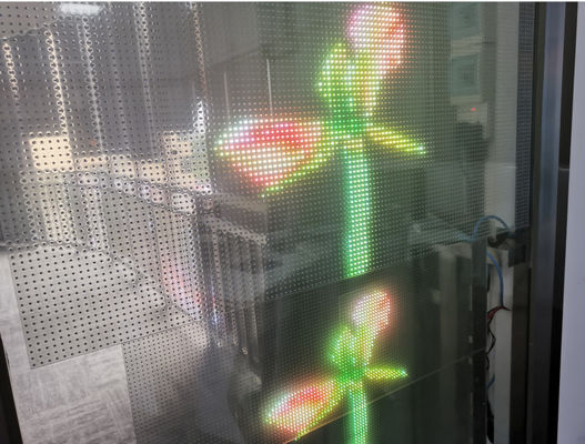 Ecrã LED transparente de P8 suave, interior, de cores completas, transparente e flexível