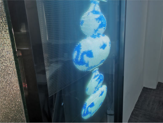 Ecrã LED transparente de vidro P16 Instalação fixa 3906Dot/M2