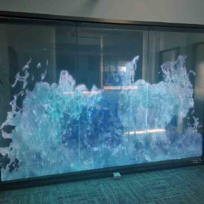 Ecrã transparente LED de alto brilho para janela de vidro P6.25 P8 P10 Display de filme LED interior