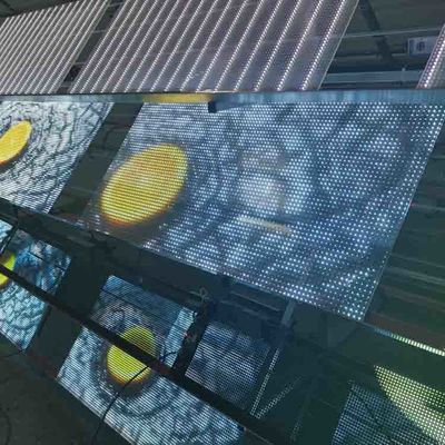 Ecrã LED transparente Ecrã LED de vidro adesivo para parede interior