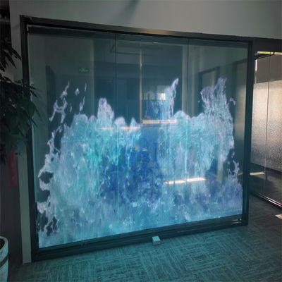 Ecrã de filme transparente LED de alta transparência P4 240*960 para janela de vidro interior