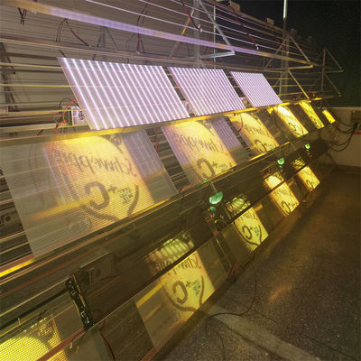Display de publicidade P10 flexibilidade interior em vidro transparenteSMD2121 5V LED ecrã de filme de cristal
