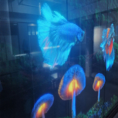 Ecrã de filme transparente LED personalizado de alta resolução P6 DC5V WE1314 RGB para parede de vídeo de publicidade