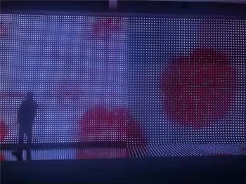 Full Colour Grille Mesh Screen Transparent LED SMD3535 IP67 RGB P83 LED Mesh Video Screen