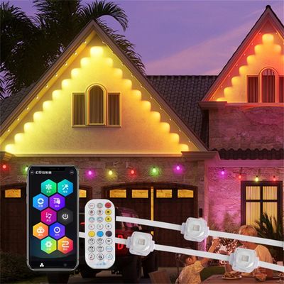 Smart Rainbow Color Changing LED Eaves Lights for Colorful Christmas House Decoration RGB