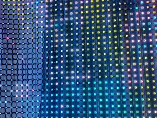 Ecrã de publicidade exterior Display de malha LED macia e programável com proteção IP67 e controle DMX512
