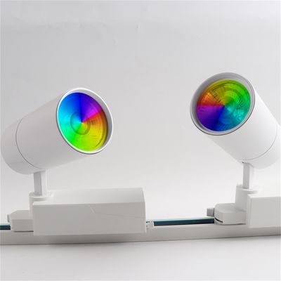 Sistema de iluminação ferroviária moderna Luz de pista LED com ajuste de ângulo de liga de alumínio RGBW 40W 2000LM