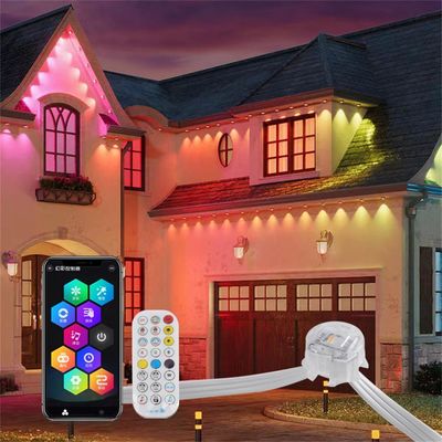 Lâmpadas de Natal Smart RGB Outdoor 20MM DC12V App Controller IP67 Impermeável para Decoração de telhado e revestimento