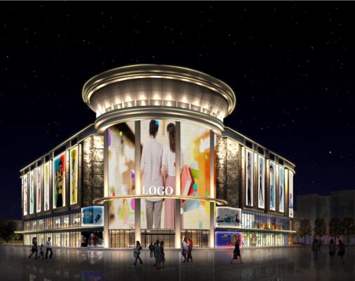 Tela de malha LED flexível e leve para cortina externa de edifícios, para sinalização digital e displays