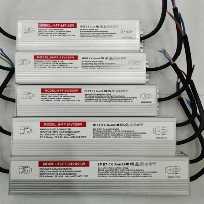 Fonte de alimentação LED 400W IP67 confiável 12V 24V para iluminação externa e arquitetônica