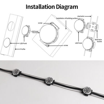 Pixel LED RGB digital DMX 512 SMD3535 de 40mm 50mm 100mm para exterior, à prova d'água IP67