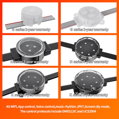 50mm IP67 Waterproof RGBW LED Pixel Light with DMX512 Control for Outdoor Building Facade Decoration