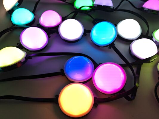 100mm 24V Fonte de luz de ponto LED de cor única IP67 impermeável Luz de pixel exterior para decoração de parede de edifícios de fachada
